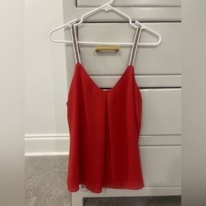 1. State Red Camisole with Embellished Straps